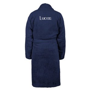 Hét perfecte Cadeau -  Heren badjas borduren – Donkerblauw – L/XL