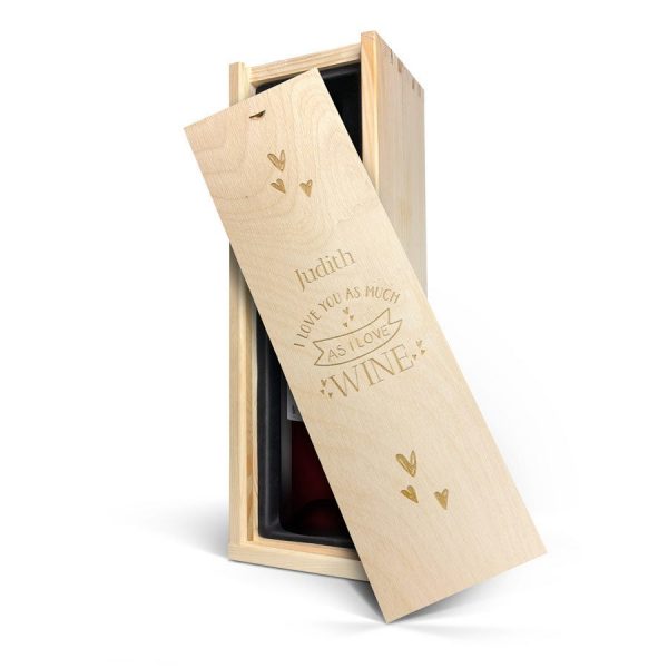 Hét perfecte Cadeau -  Wijn in gegraveerde kist – Belvy – Rood