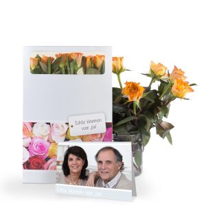 Hét perfecte Cadeau -  Brievenbusbloemen met persoonlijke kaart – Oranje rozen