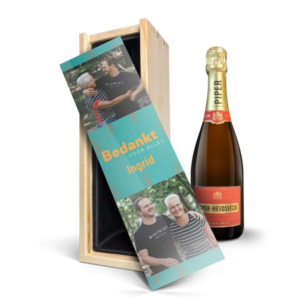 Hét perfecte Cadeau -  Champagne in bedrukte kist – Piper Heidsieck Brut (750ml)