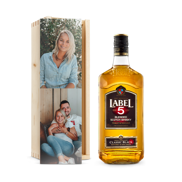 Hét perfecte Cadeau -  Whisky in bedrukte kist – Label 5