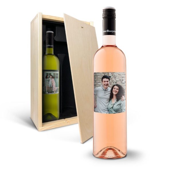 Hét perfecte Cadeau -  Wijnpakket met bedrukt etiket – Syrah en Sauvignon Blanc