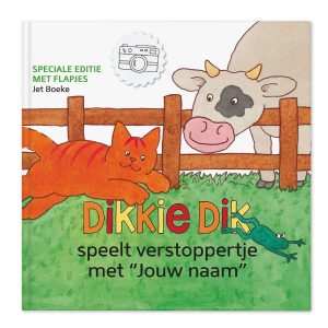Hét perfecte Cadeau -  Dikkie Dik XXL flapjesboek met naam en foto – Verstoppertje