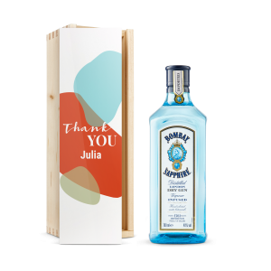 Hét perfecte Cadeau -  Gin in bedrukte kist – Bombay Sapphire