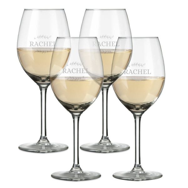 Hét perfecte Cadeau -  Wit wijnglas graveren – 4 stuks
