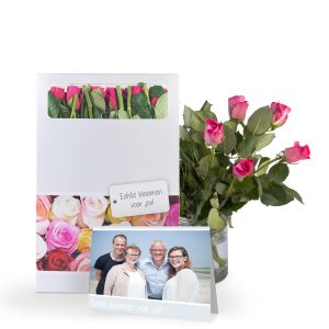 Hét perfecte Cadeau -  Brievenbusbloemen met persoonlijke kaart – Roze rozen