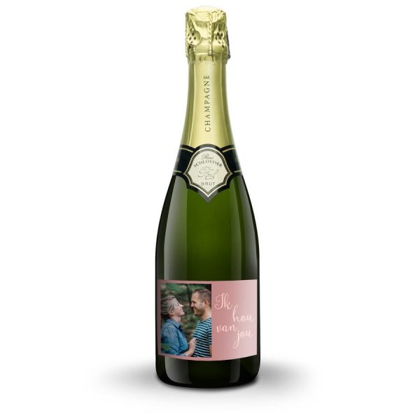 Hét perfecte Cadeau -  Champagne met bedrukt etiket – René Schloesser (750ml)