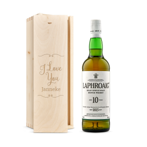 Hét perfecte Cadeau -  Whisky in gegraveerde kist – Laphroaig 10 Years