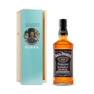 Hét perfecte Cadeau -  Whiskey in bedrukte kist – Jack Daniels