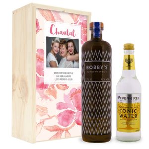 Hét perfecte Cadeau -  Gin-tonic pakket bedrukken – Bobby&apos;s gin (glanzende deksel)