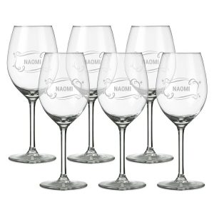 Hét perfecte Cadeau -  Wit wijnglas graveren – 6 stuks