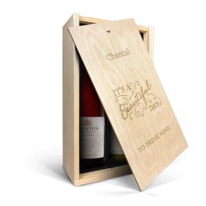 Hét perfecte Cadeau -  Wijnpakket in gegraveerde kist – Salentein – Pinot Noir en Chardonnay