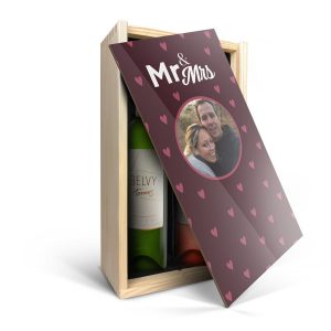 Hét perfecte Cadeau -  Wijnpakket in bedrukte kist – Belvy – Wit en rosé
