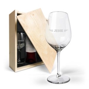 Hét perfecte Cadeau -  Wijnpakket met glas – Salentein Primus Malbec (Gegraveerde glazen)