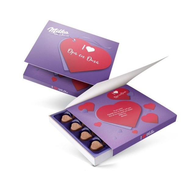 Hét perfecte Cadeau -  Say it with Milka giftbox bedrukken – Liefde – 110 gram