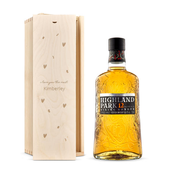 Hét perfecte Cadeau -  Whisky in gegraveerde kist – Highland Park 12 Years