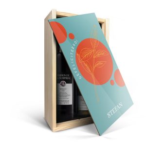 Hét perfecte Cadeau -  Wijnpakket in bedrukte kist – Maison de la Surprise – Merlot en Chardonnay