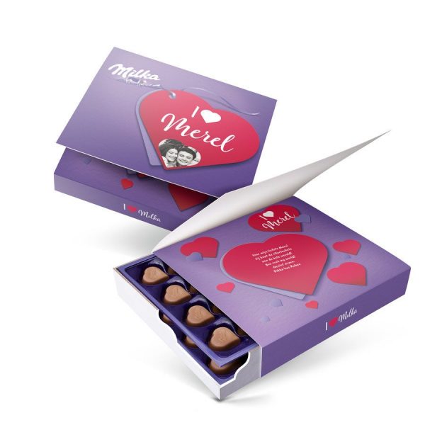 Hét perfecte Cadeau -  Say it with Milka giftbox bedrukken – Liefde – 220 gram