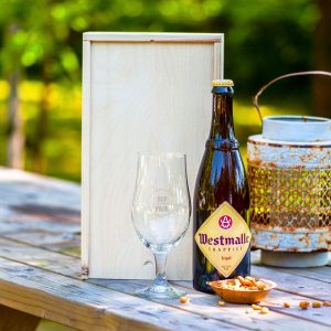Hét perfecte Cadeau -  Vaderdag bierpakket met gegraveerd glas – Westmalle Tripel
