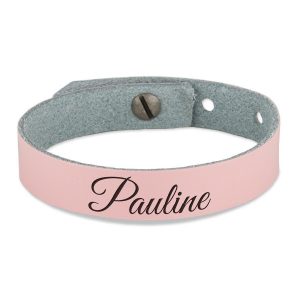 Hét perfecte Cadeau -  Leren armband voor dames graveren – Roze