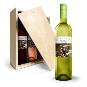 Hét perfecte Cadeau -  Wijnpakket met bedrukt etiket – Oude Kaap – Wit, rood en rosé