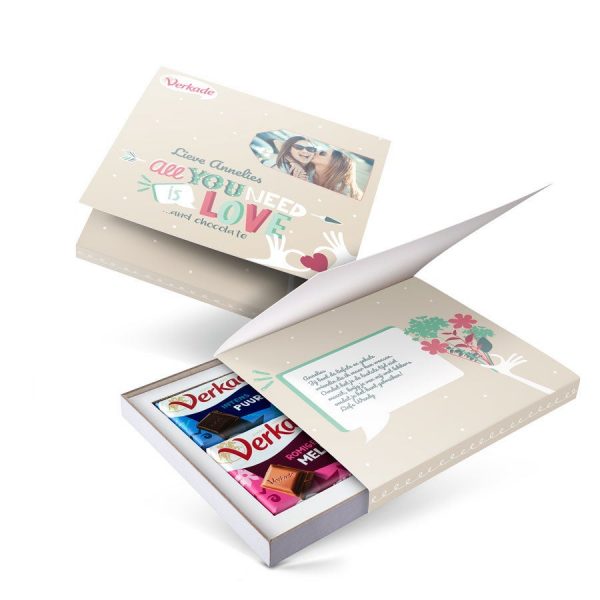 Hét perfecte Cadeau -  Verkade giftbox bedrukken – All you need is love (2 repen)
