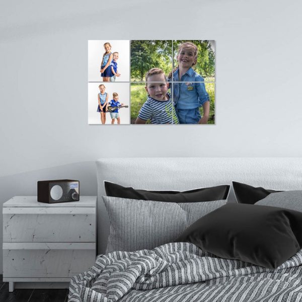 Hét perfecte Cadeau -  Instacollage fotopanelen bedrukken – 15×15 – Liggend – Glans (6 tegels)