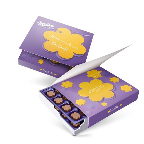 Hét perfecte Cadeau -  Say it with Milka giftbox bedrukken – Bedankt – 220 gram