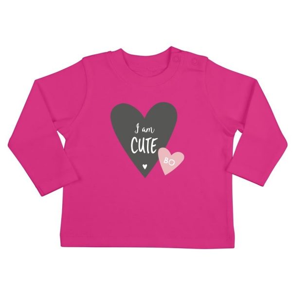 Hét perfecte Cadeau -  Baby shirt bedrukken – Lange mouw – Fuchsia – 50/56