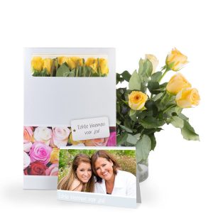 Hét perfecte Cadeau -  Brievenbusbloemen met persoonlijke kaart – Gele rozen
