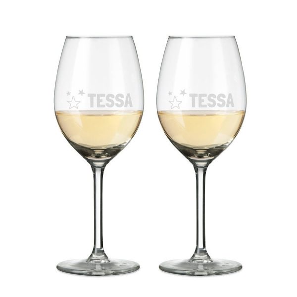 Hét perfecte Cadeau -  Wit wijnglas graveren – 2 stuks