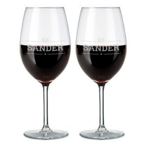 Hét perfecte Cadeau -  Rood wijnglas graveren – 2 stuks