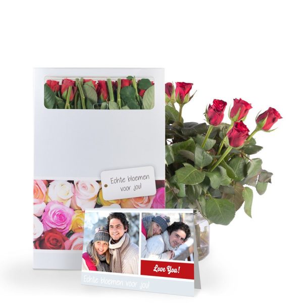 Hét perfecte Cadeau -  Brievenbusbloemen met persoonlijke kaart – Rode rozen