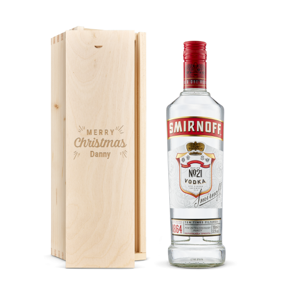 Hét perfecte Cadeau -  Vodka in gegraveerde kist – Smirnoff