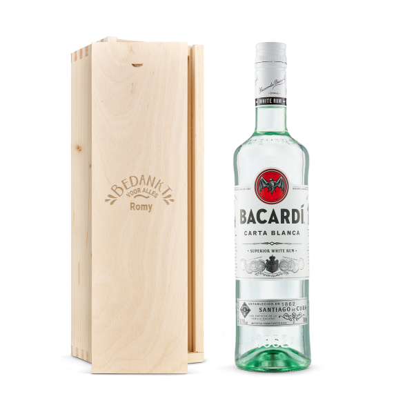 Hét perfecte Cadeau -  Rum in gegraveerde kist – Bacardi