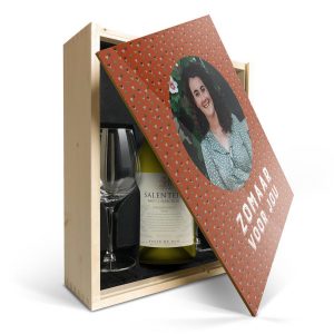 Hét perfecte Cadeau -  Wijnpakket met glas – Salentein Chardonnay (Bedrukte deksel)