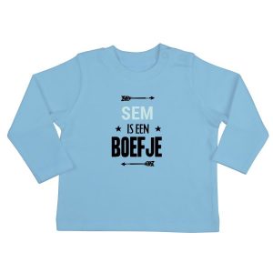 Hét perfecte Cadeau -  Baby shirt bedrukken – Lange mouw – Babyblauw – 62/68