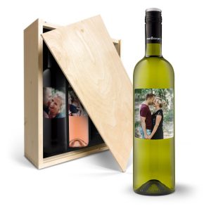 Hét perfecte Cadeau -  Wijnpakket met bedrukt etiket – Merlot, Syrah en Sauvignon Blanc