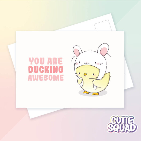 Bulck - Vind hét perfecte cadeau - CutieSquad Ansichtkaart - You're ducking awesome