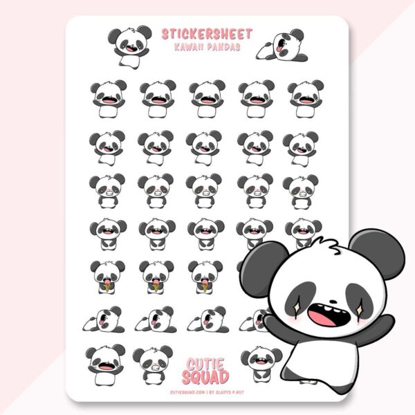 Bulck - Vind hét perfecte cadeau - CutieSquad Stickervel - Kawaii Panda's