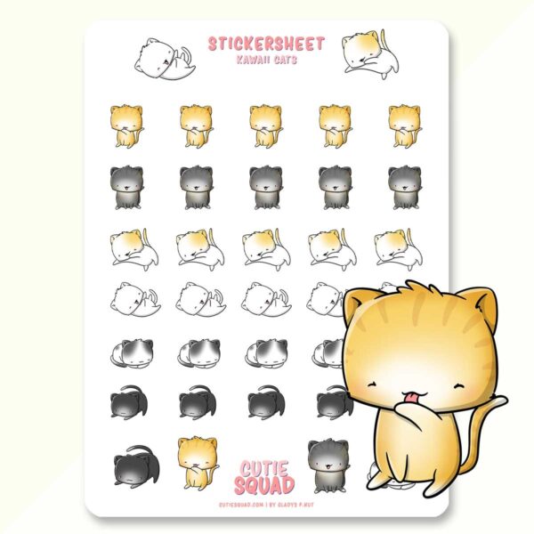 Bulck - Vind hét perfecte cadeau - CutieSquad Stickervel - Kawaii Cats