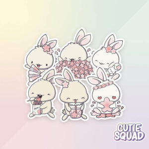 Bulck - Vind hét perfecte cadeau - CutieSquad Stickerset - Sakura Bunnies