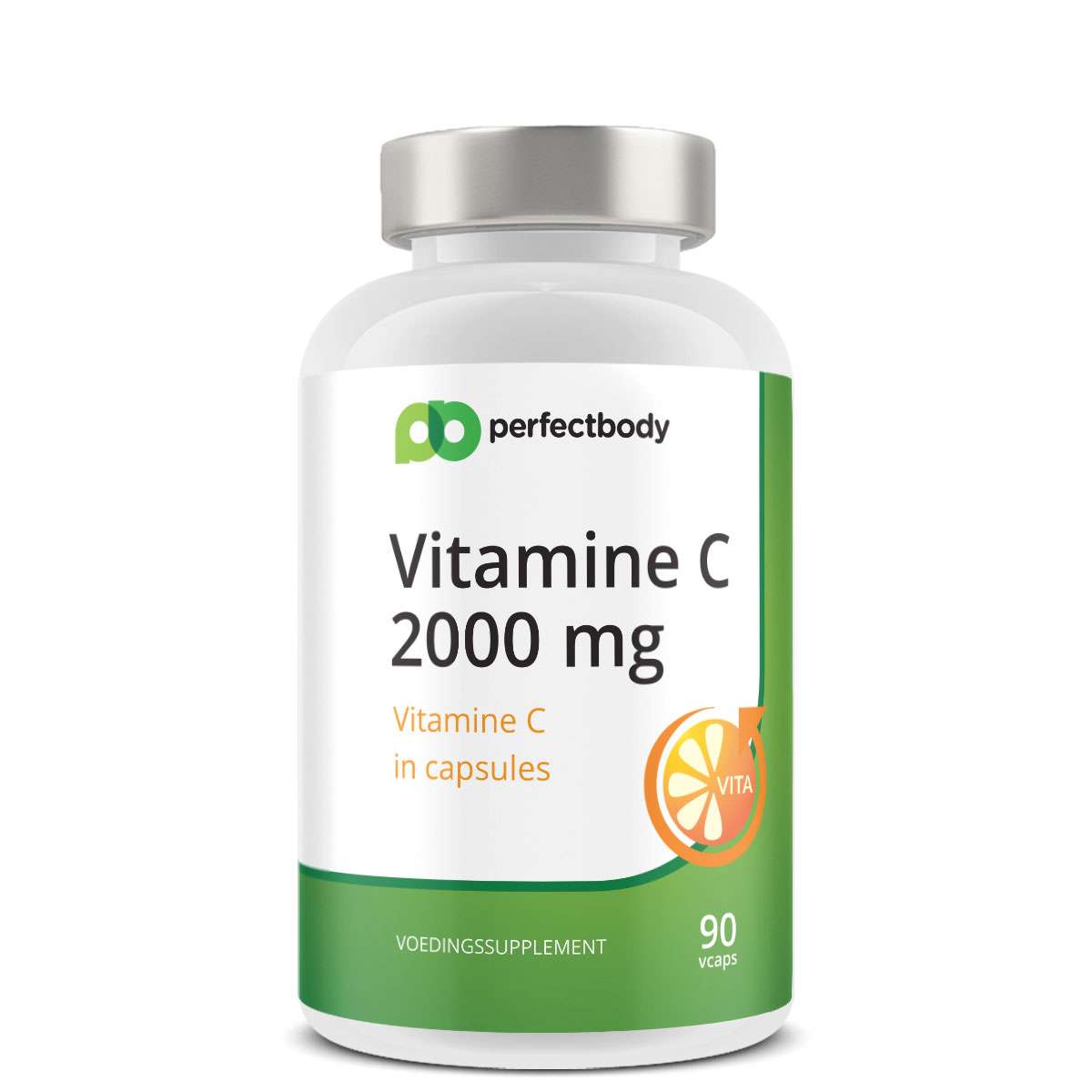 Vitamine C capsules - 2000 mg per dag - Weerstand & collageen - 90 Vcaps - PerfectBody