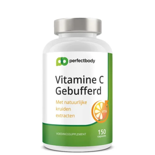 Vitamine C Ester-C capsules - Gebufferd & maagvriendelijk - Met bioflavonoïden & mineralen - 150 vcaps PerfectBody