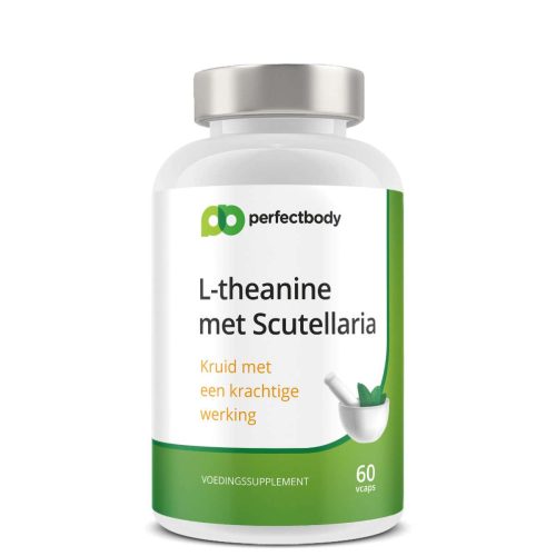 L-Theanine capsules - Natuurlijke rustgever - Stress & slaap ondersteuning - Met Scutellaria kruid - 60 plantaardige capsules PerfectBody