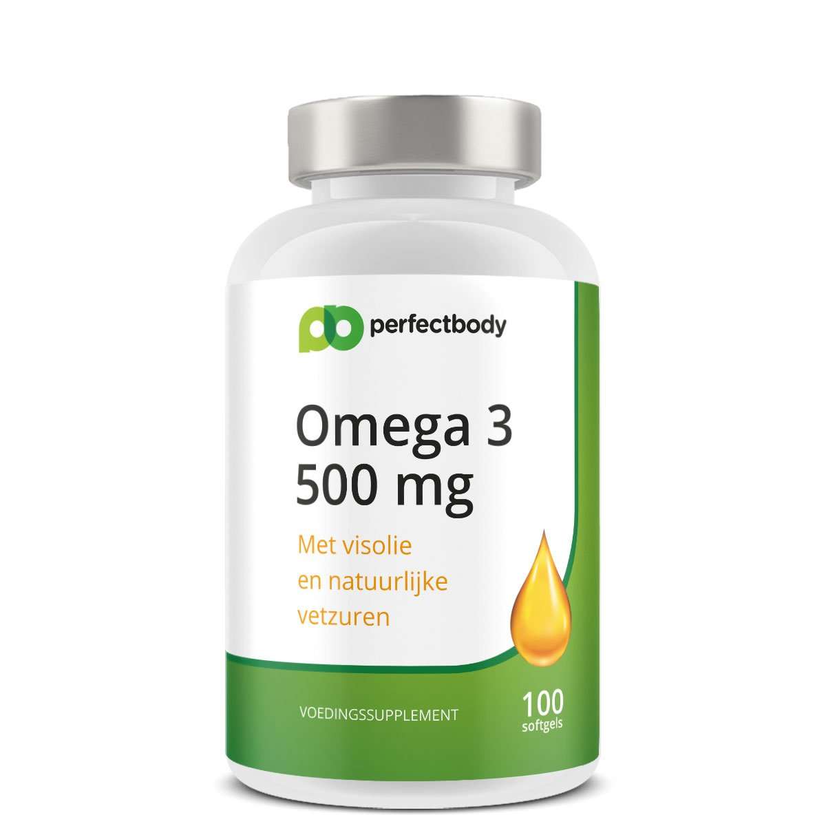 Omega 3 visolie softgels - 500mg EPA & DHA - Zuiver & hoogwaardig - Voor hart & hersenen - 100 softgels PerfectBody